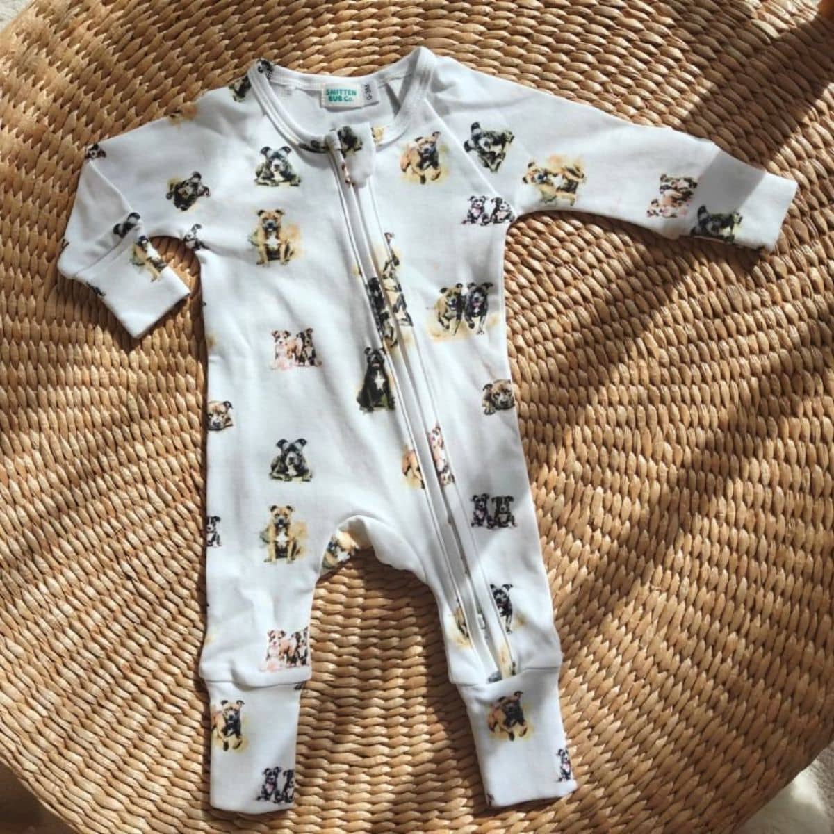 Smitten Bub Co Full Zip Romper - Staffy