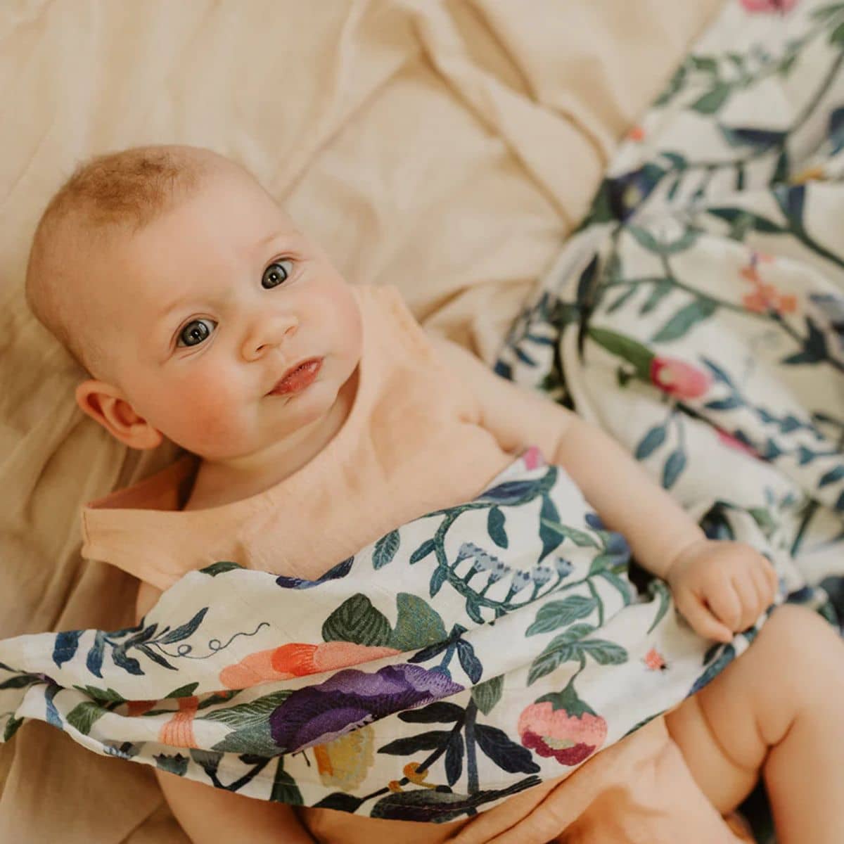 Snug as a Bub + Co Organic Cotton Muslin Swaddle - Summer Garden