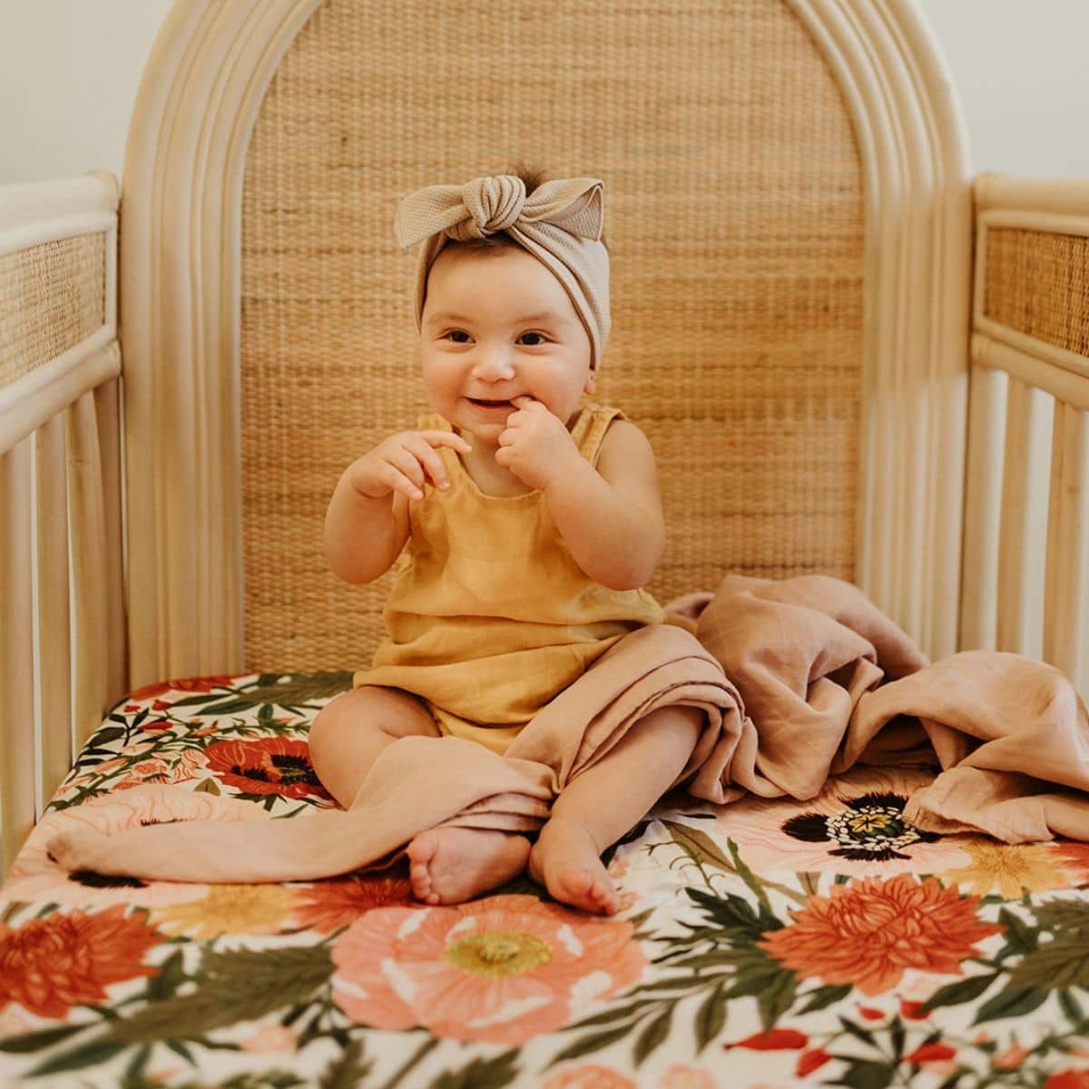 Snug as a Bub Fitted Cot Sheet - Les Fleurs