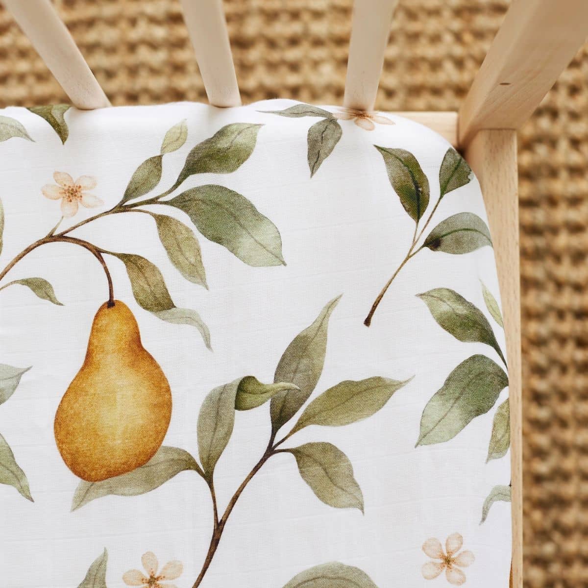Snug as a Bub Fitted Cot Sheet - Whimsical Pear