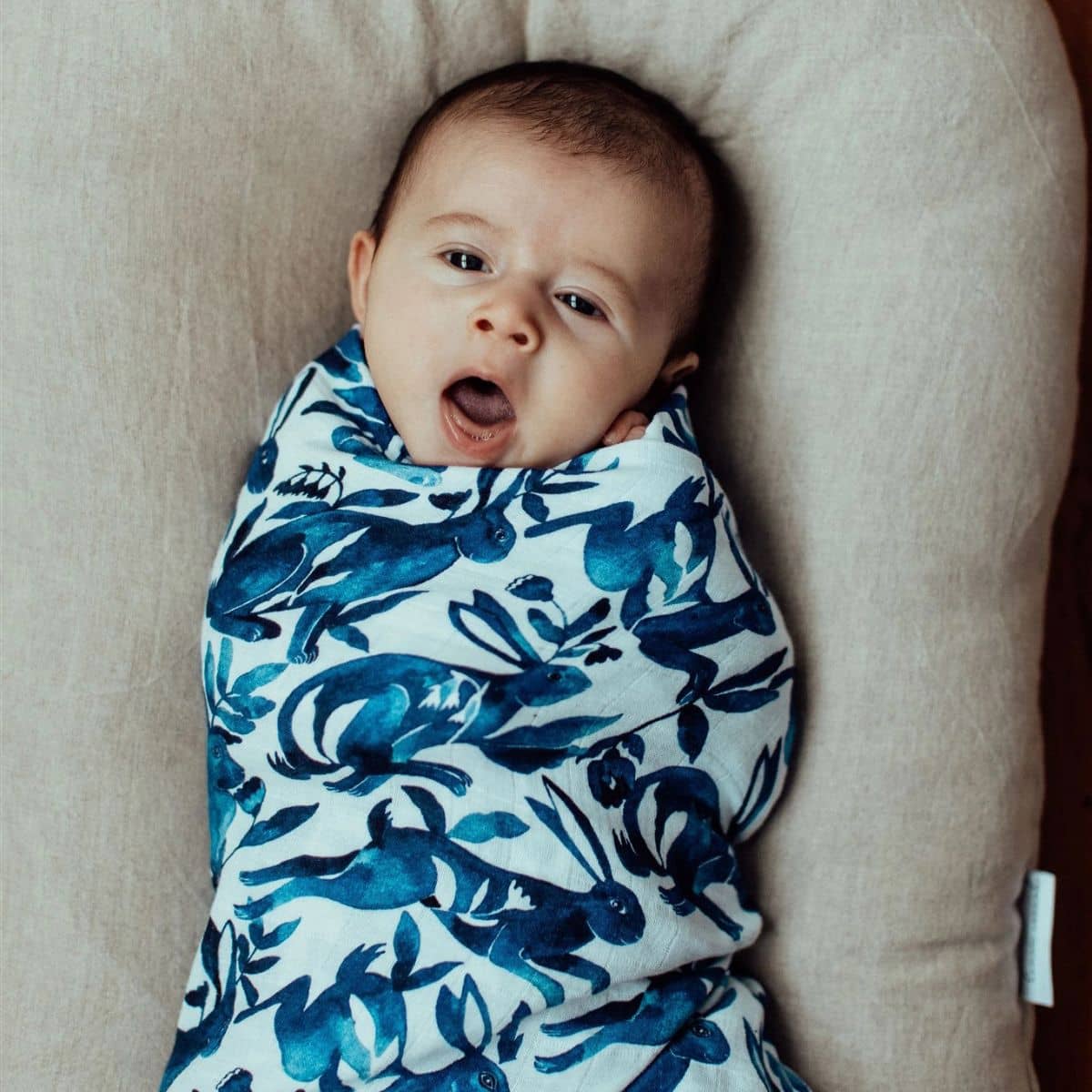 Snug as a Bub Organic Cotton Muslin Swaddle - Bleu