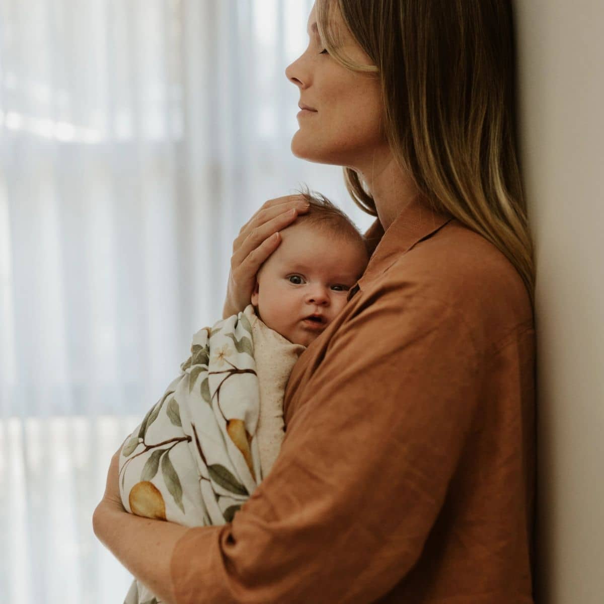 Snug as a Bub Organic Cotton Muslin Swaddle - Whimsical Pear