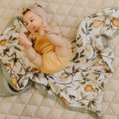 Snug as a Bub Organic Cotton Muslin Snuggly Blanket - Whimsical Pear