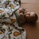 Snug as a Bub Organic Cotton Muslin Snuggly Blanket - Whimsical Pear