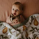 Snug as a Bub Organic Cotton Muslin Snuggly Blanket - Whimsical Pear