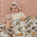 Snug as a Bub Organic Cotton Muslin Snuggly Blanket - Whimsical Pear