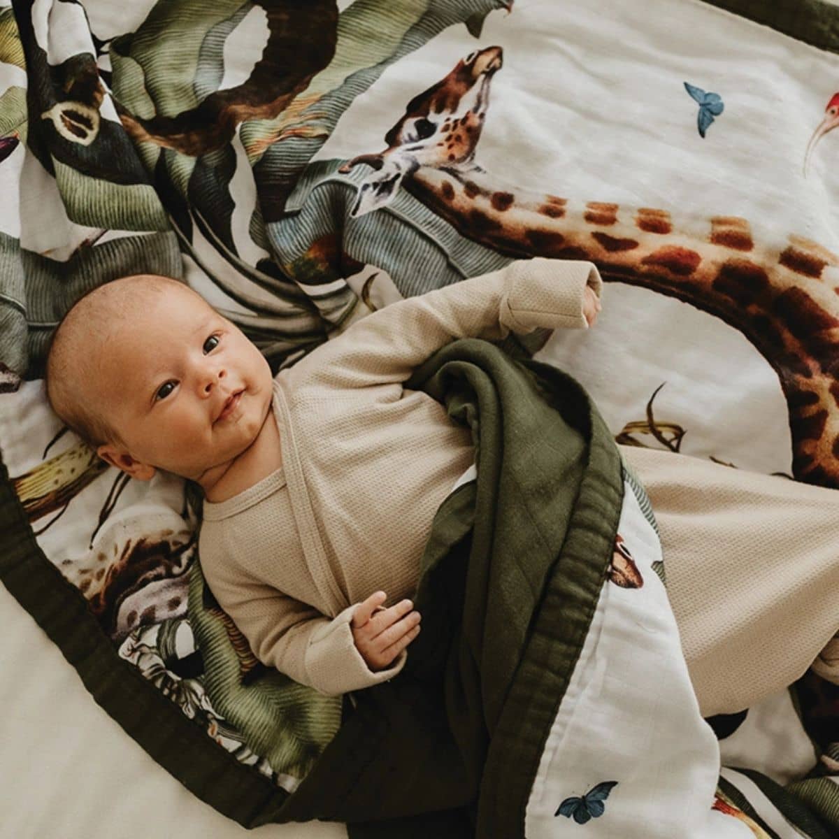 Snug as a Bub Organic Cotton Muslin Snuggly Blanket - Wild One