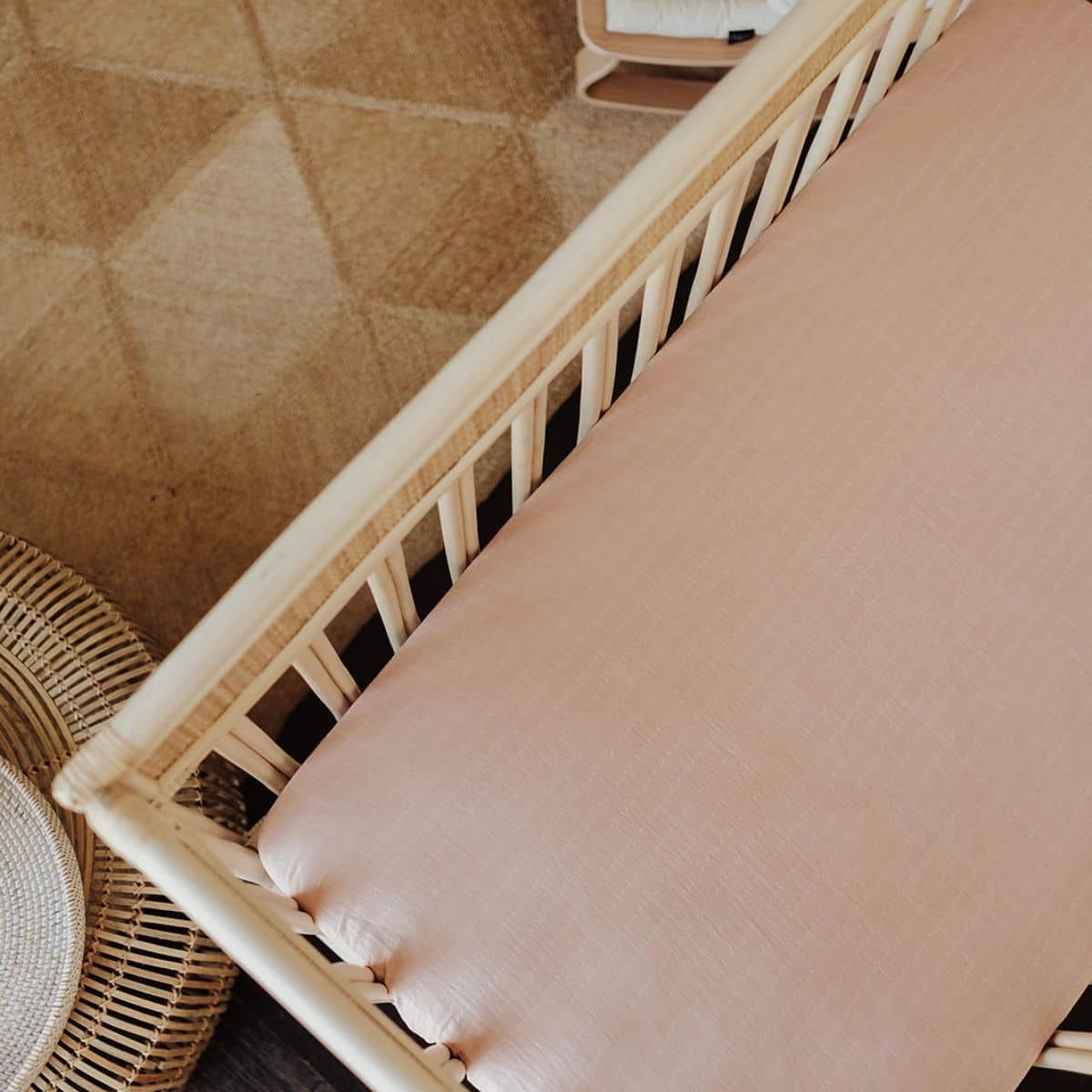 Snug as a Bug Fitted Cot Sheet - Rose Clay