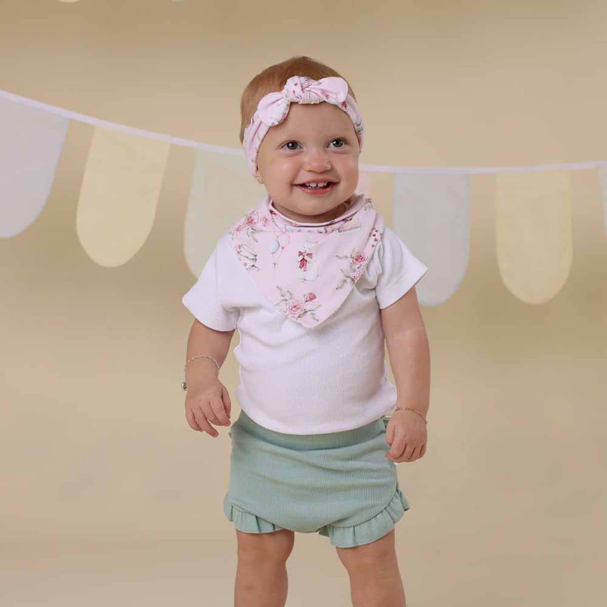 Snuggle Hunny Bandana Dribble Bib - Alice's Tea Party