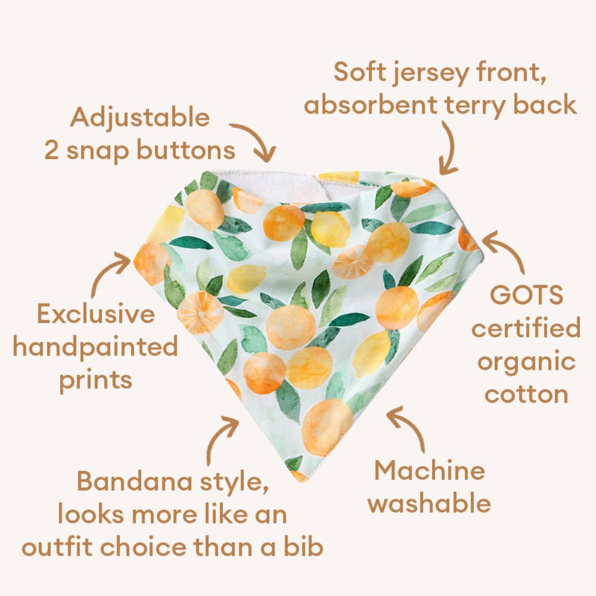 Snuggle Hunny Bandana Dribble Bib - Citrus Squeeze