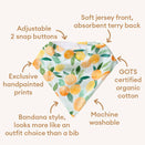 Snuggle Hunny Bandana Dribble Bib - Citrus Squeeze