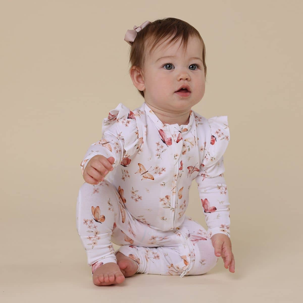 Snuggle Hunny Convertible Romper with Frill - Butterfly
