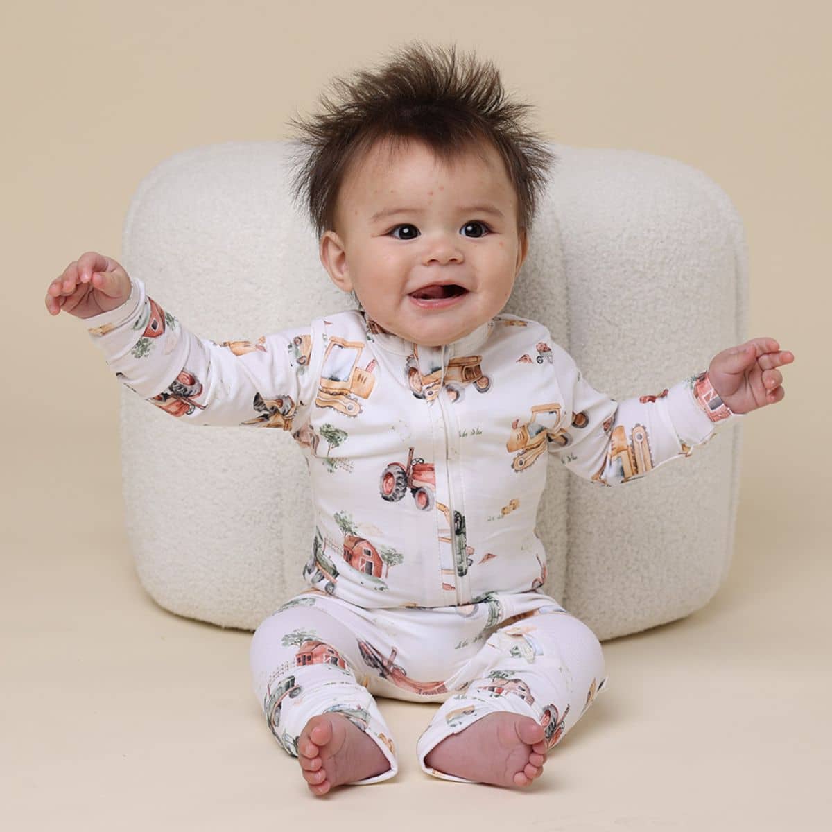 Snuggle Hunny Convertible Romper - Diggers & Tractors