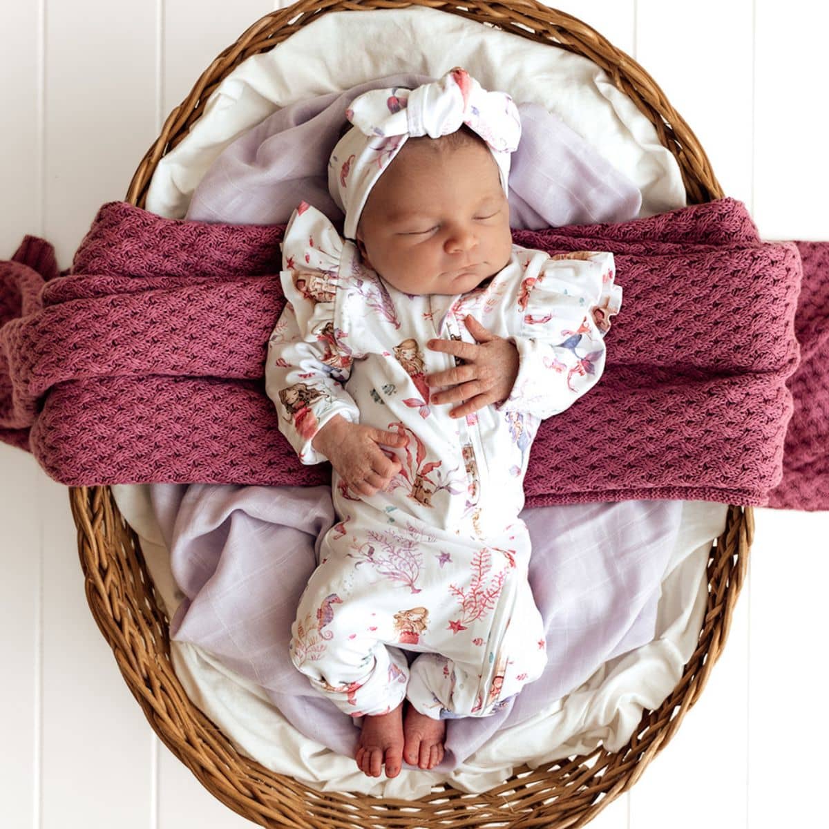 Snuggle Hunny Convertible Romper with Frill - Mermaid