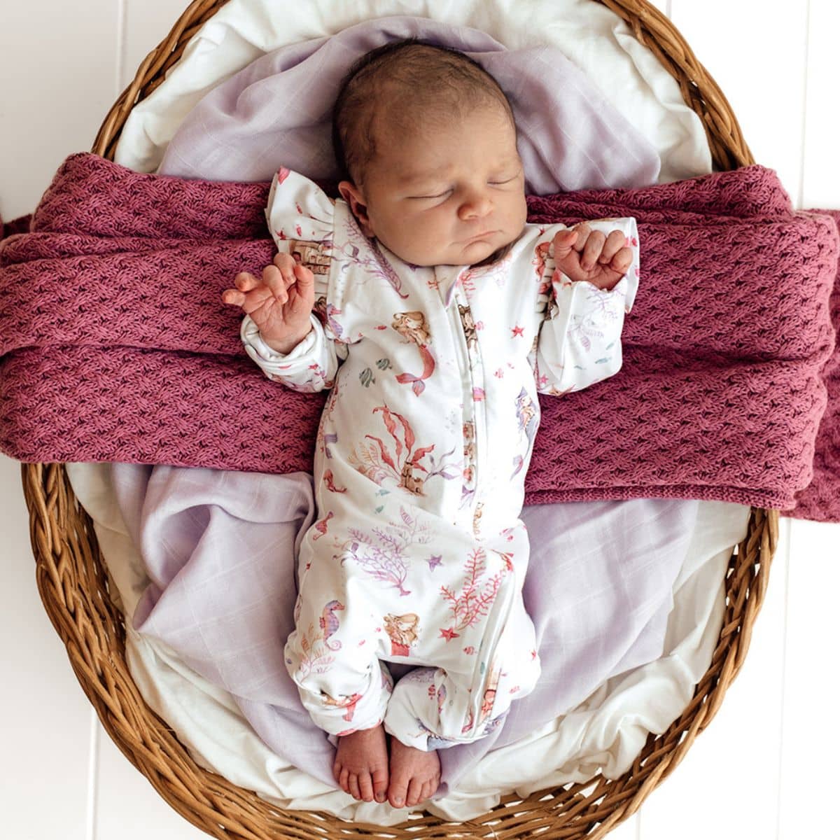 Snuggle Hunny Convertible Romper with Frill - Mermaid