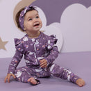 Snuggle Hunny Convertible Romper with Frill - Midnight Swan