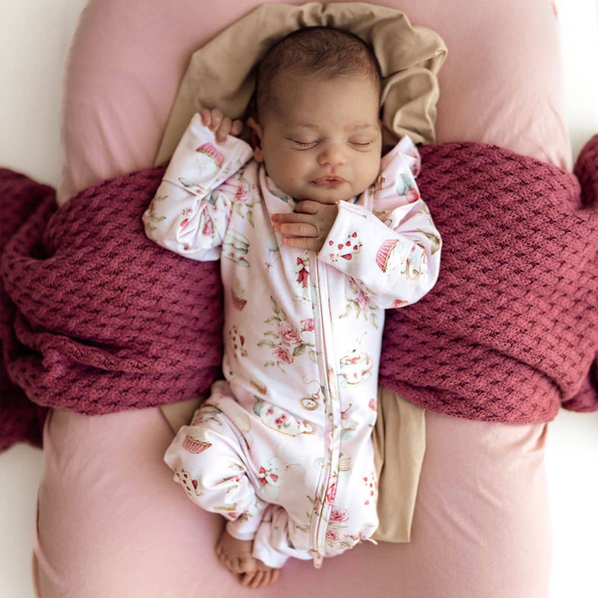 Snuggle Hunny Convertible Romper with Frill - Alice's Tea Party