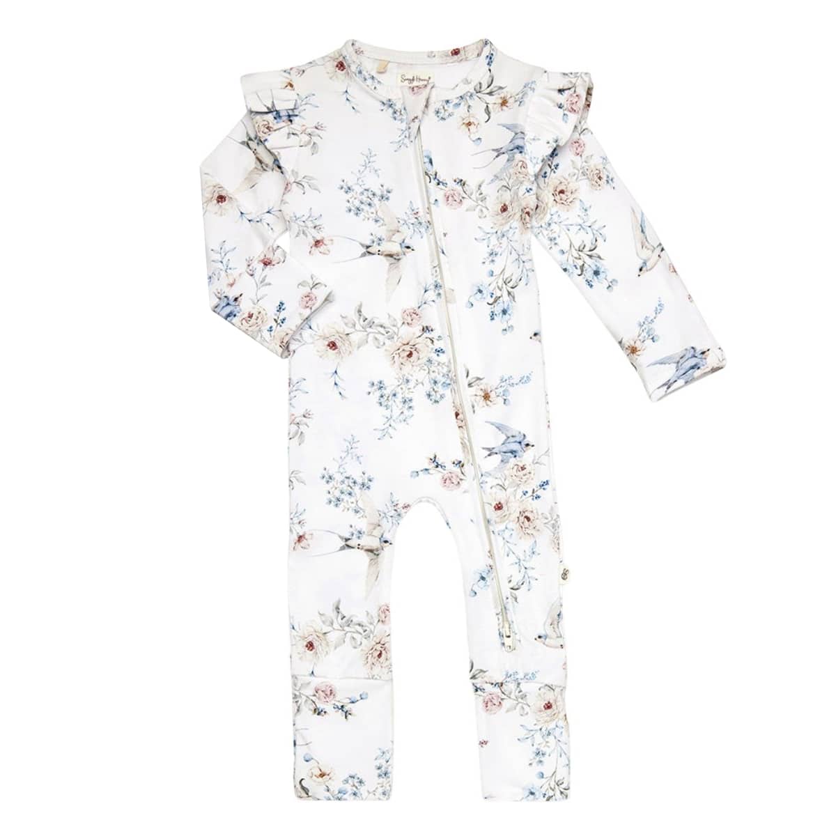 Snuggle Hunny Convertible Romper with Frill - Sweet Swallows