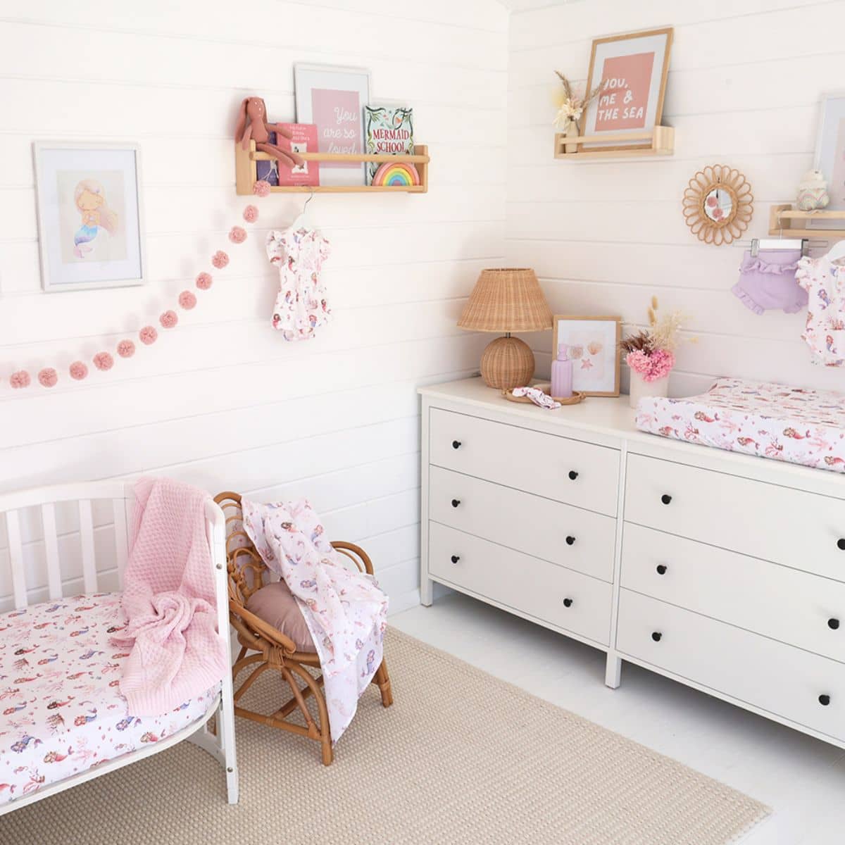 Snuggle Hunny Fitted Cot Sheet - Mermaid