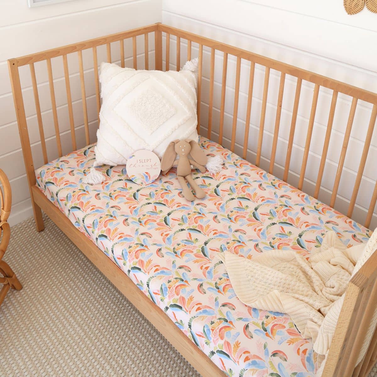 Snuggle Hunny Fitted Cot Sheet - Summer Palm