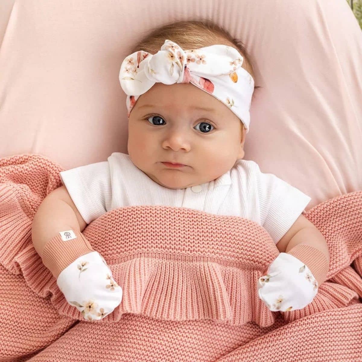 Snuggle Hunny Organic Cotton Rib Mittens - Butterfly