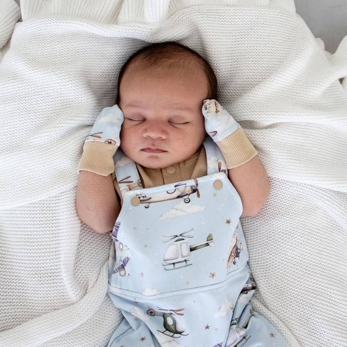 Snuggle Hunny Organic Cotton Rib Mittens - Taking Flight