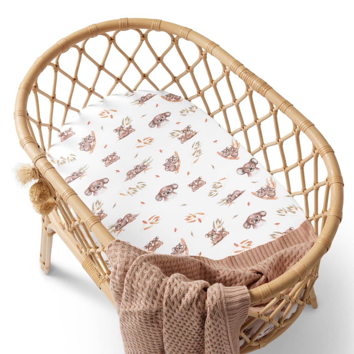 Snuggle Hunny Fitted Bassinet Sheet and Change Pad Cover - Koala Organic