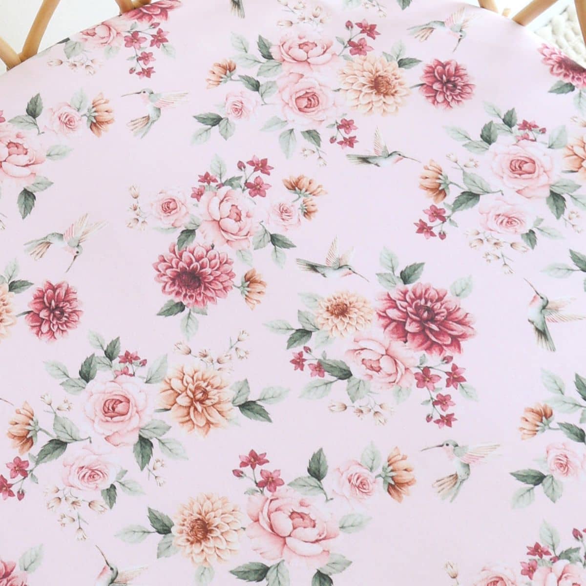 Snuggle Hunny Fitted Bassinet Sheet and Change Pad Cover - Birds & Blooms