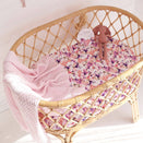 Snuggle Hunny Fitted Bassinet Sheet and Change Pad Cover - Blushing Beauty