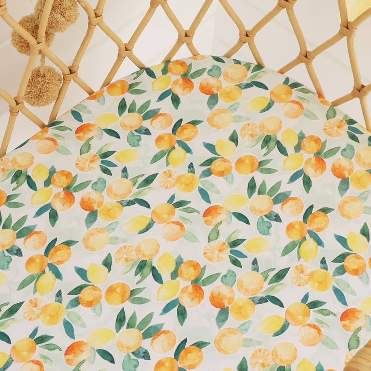 Snuggle Hunny Fitted Bassinet Sheet and Change Pad Cover - Citrus Squeeze