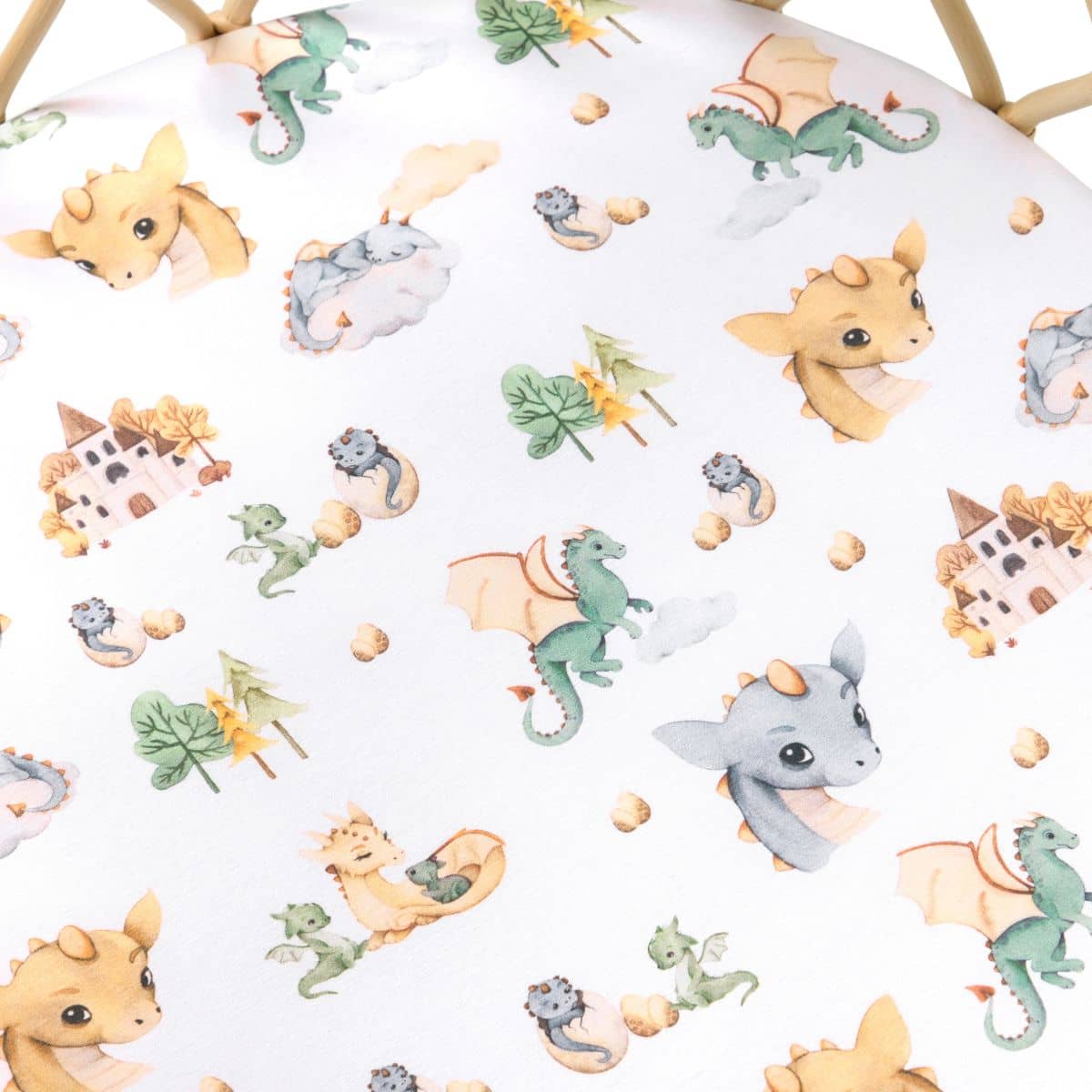 Snuggle Hunny Fitted Bassinet Sheet and Change Pad Cover - Dragon
