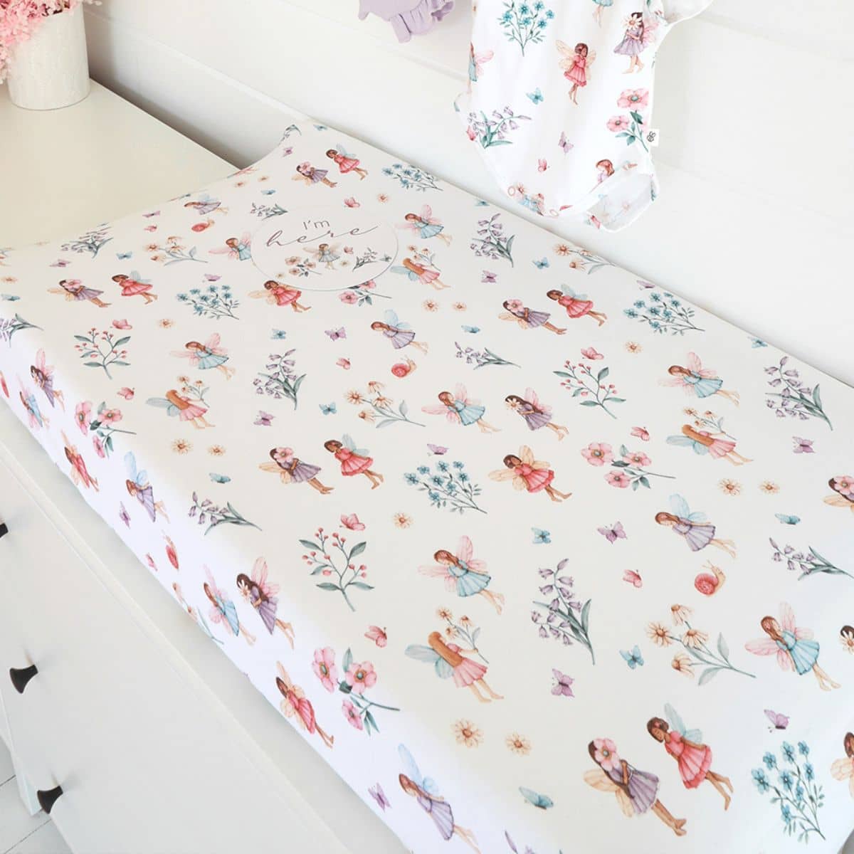 Snuggle Hunny Fitted Bassinet Sheet and Change Pad Cover - Fairy Garden