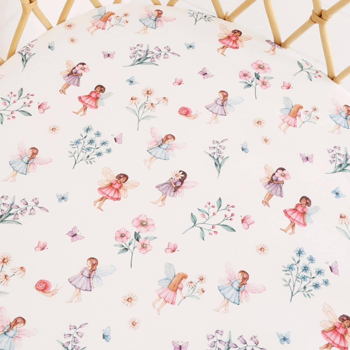 Snuggle Hunny Fitted Bassinet Sheet and Change Pad Cover - Fairy Garden