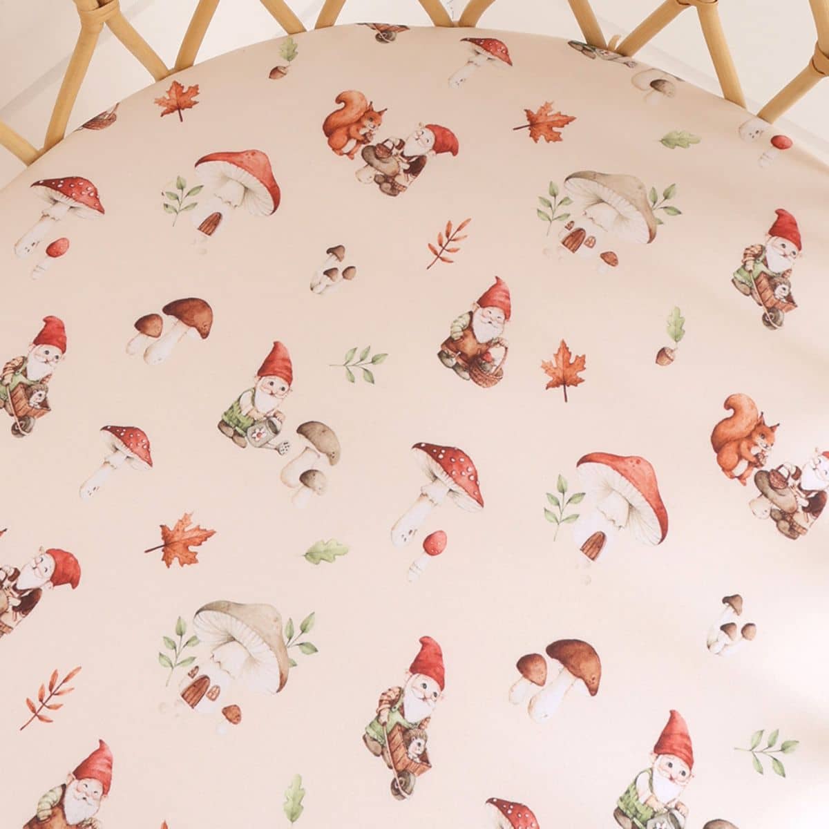 Snuggle Hunny Fitted Bassinet Sheet and Change Pad Cover - Gnomes