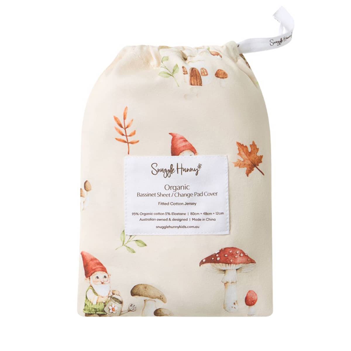 Snuggle Hunny Fitted Bassinet Sheet and Change Pad Cover - Gnomes