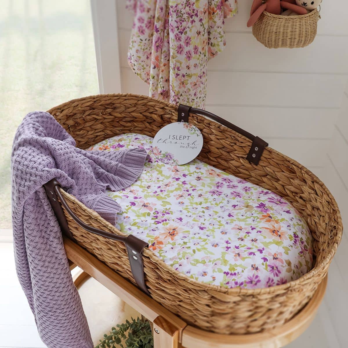 Snuggle Hunny Fitted Bassinet Sheet and Change Pad Cover - Isla