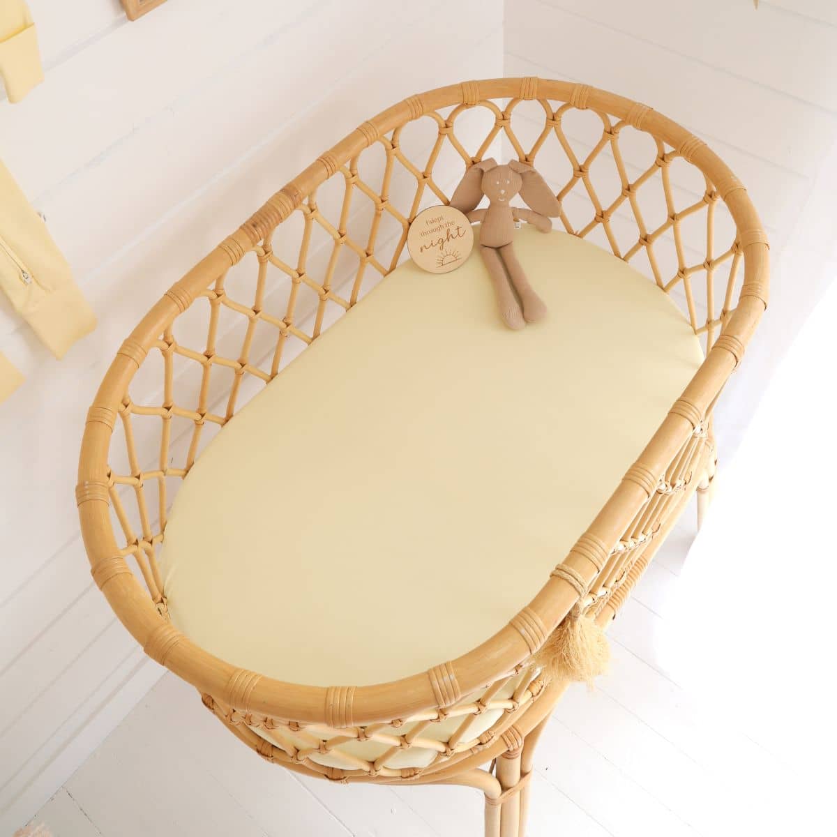 Snuggle Hunny Fitted Bassinet Sheet and Change Pad Cover - Lemon Sorbet