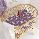 Snuggle Hunny Fitted Bassinet Sheet and Change Pad Cover - Midnight Swan
