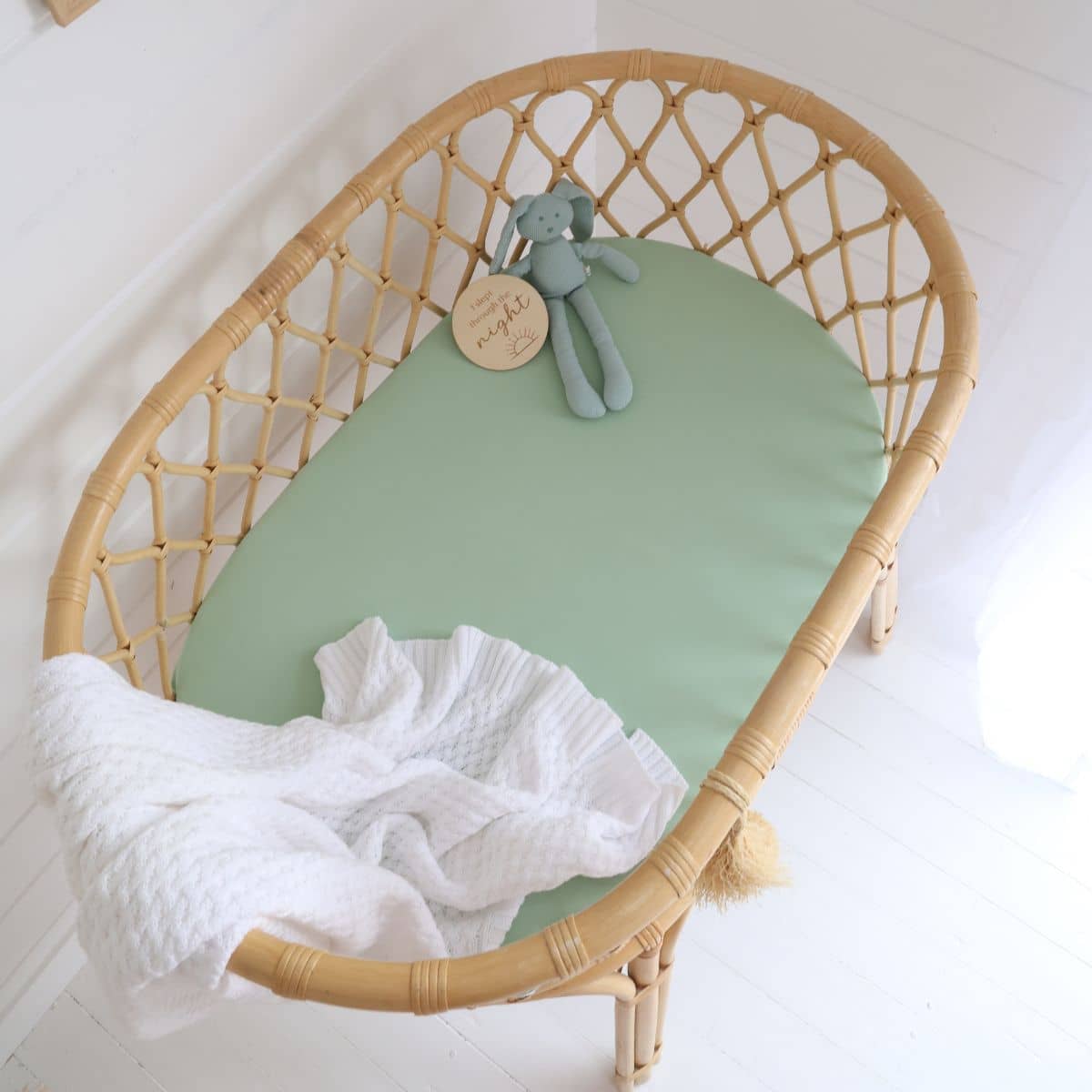 Snuggle Hunny Fitted Bassinet Sheet and Change Pad Cover - Mint