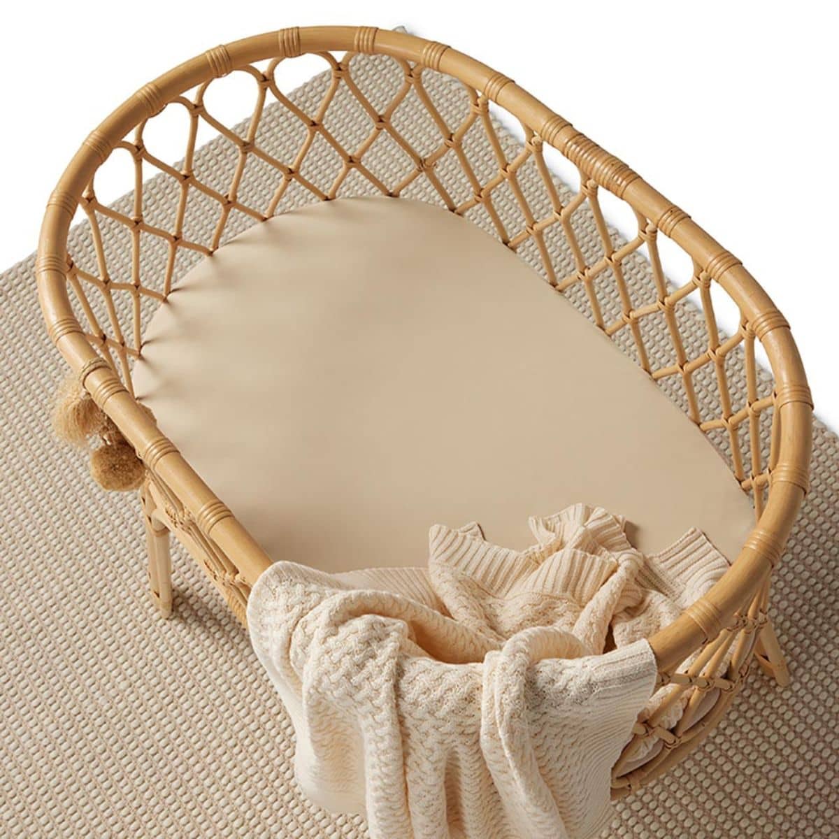 Snuggle Hunny Fitted Bassinet Sheet and Change Pad Cover - Pebble Organic