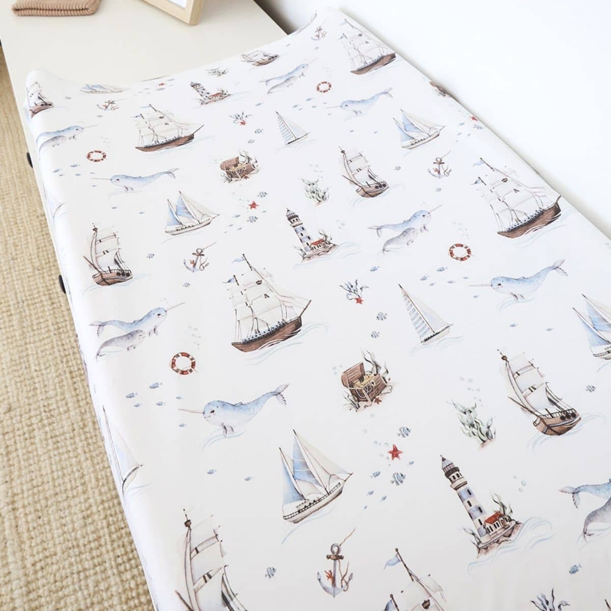 Snuggle Hunny Fitted Bassinet Sheet and Change Pad Cover - Set Sail