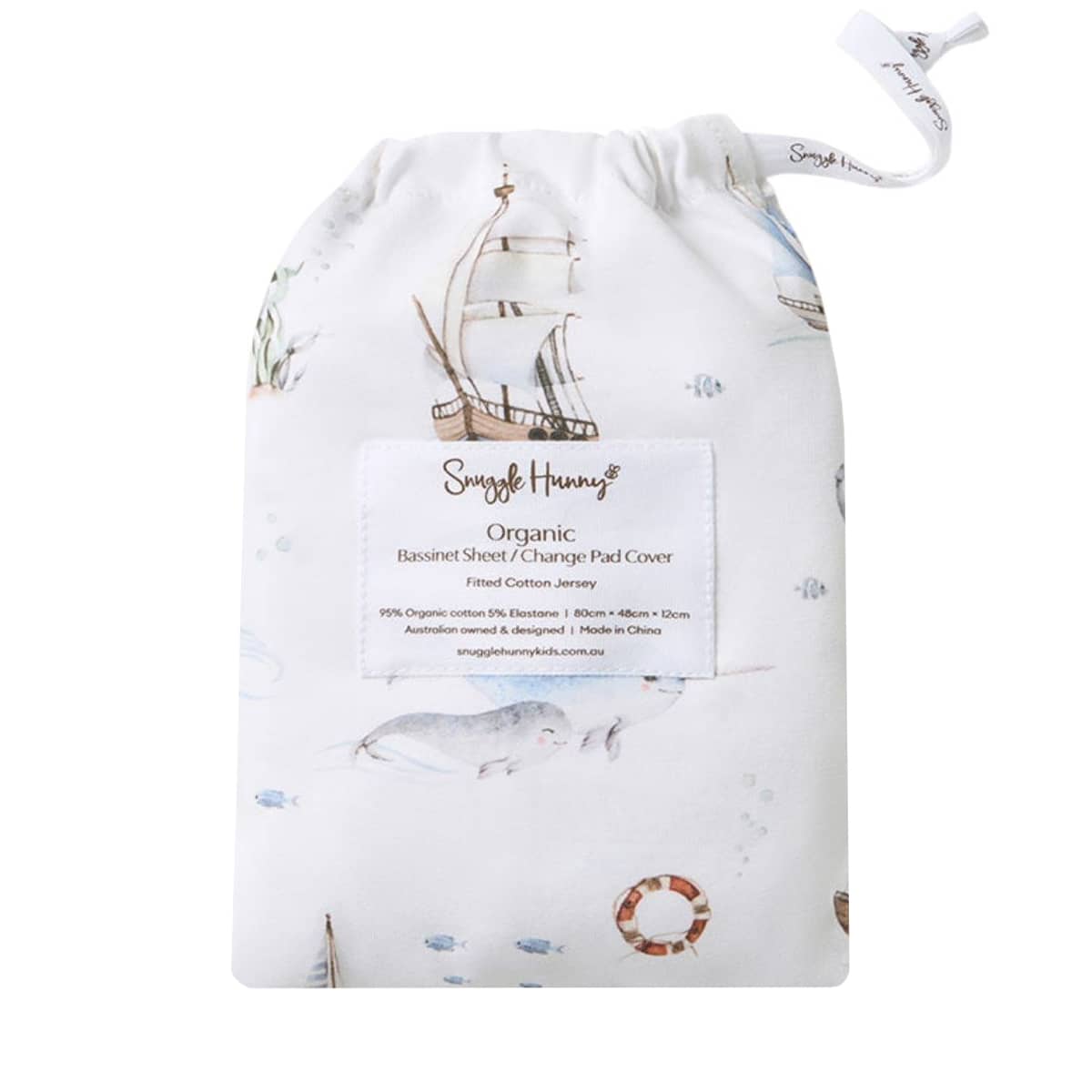 Snuggle Hunny Fitted Bassinet Sheet and Change Pad Cover - Set Sail