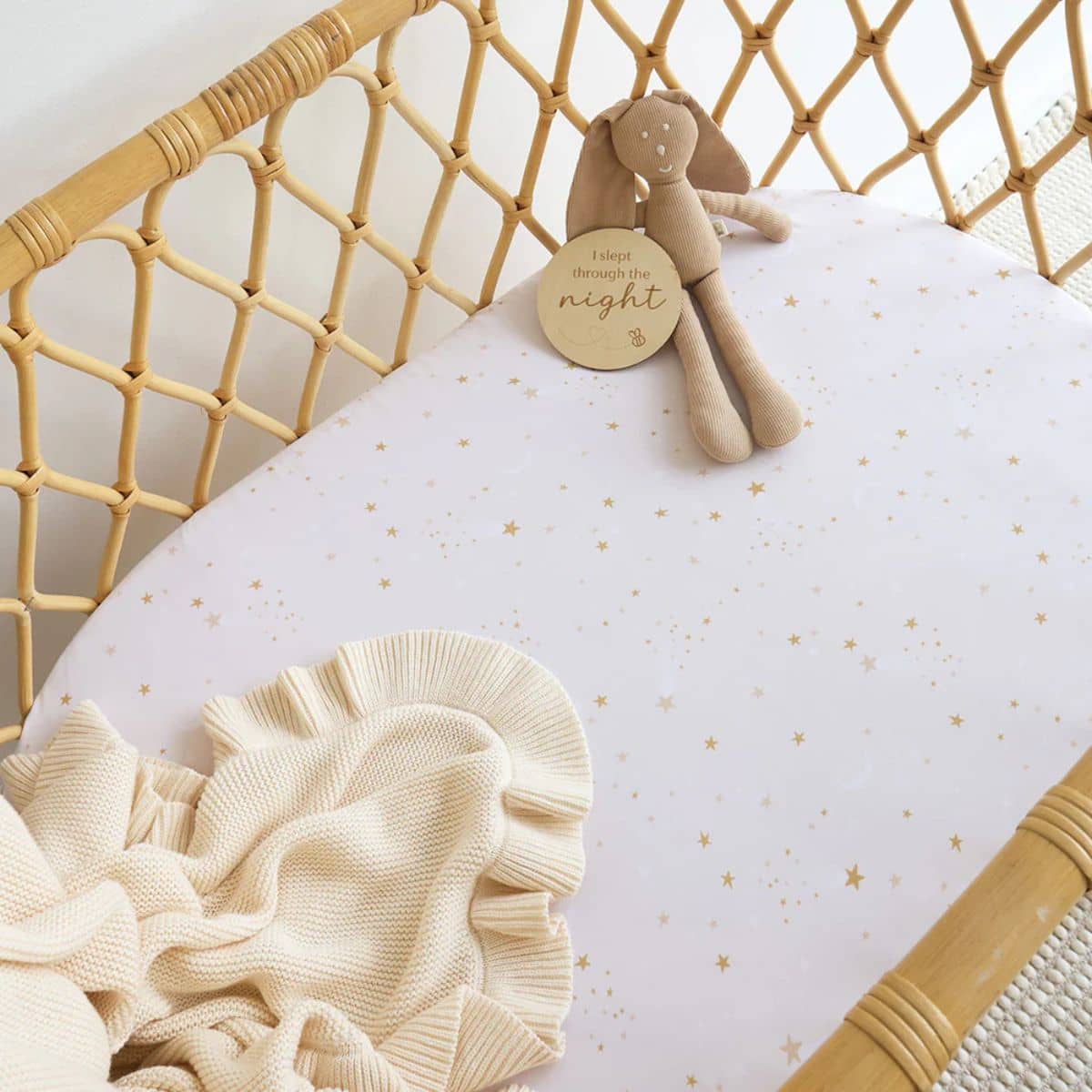 Hunny Fitted Bassinet Sheet and Change Pad Cover - Stardust