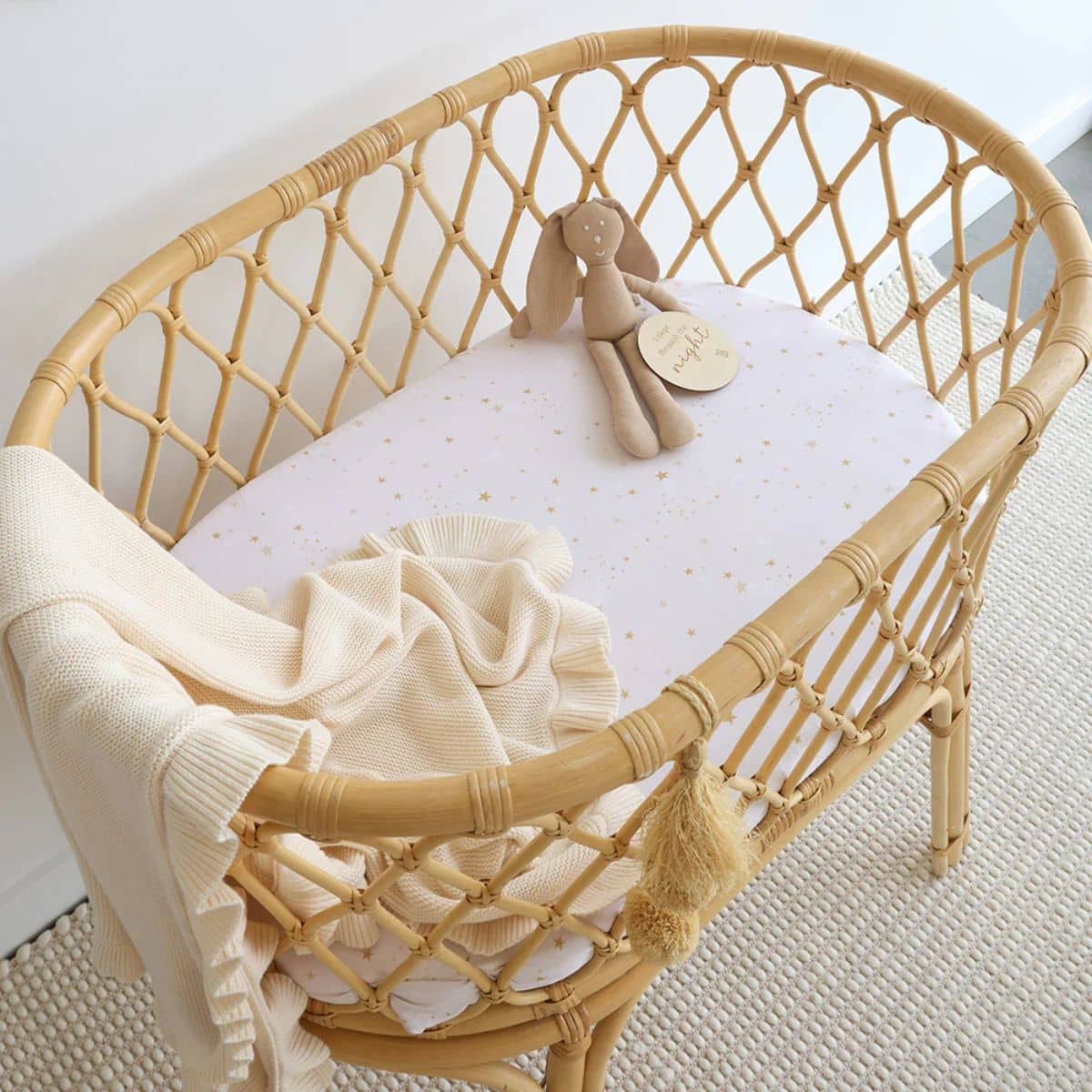 Hunny Fitted Bassinet Sheet and Change Pad Cover - Stardust