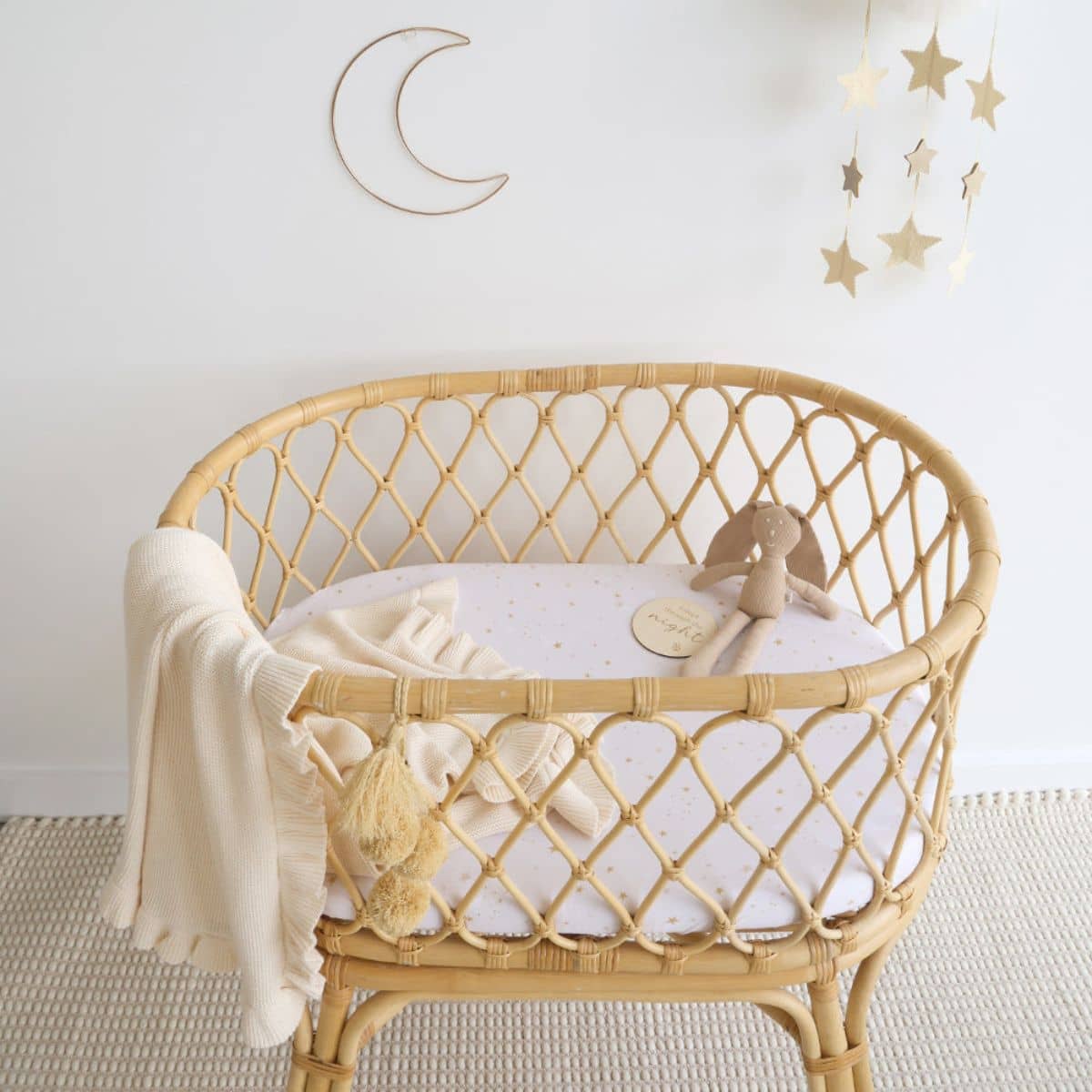 Hunny Fitted Bassinet Sheet and Change Pad Cover - Stardust