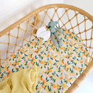 Snuggle Hunny Fitted Bassinet Sheet and Change Pad Cover - Sunny Citrus