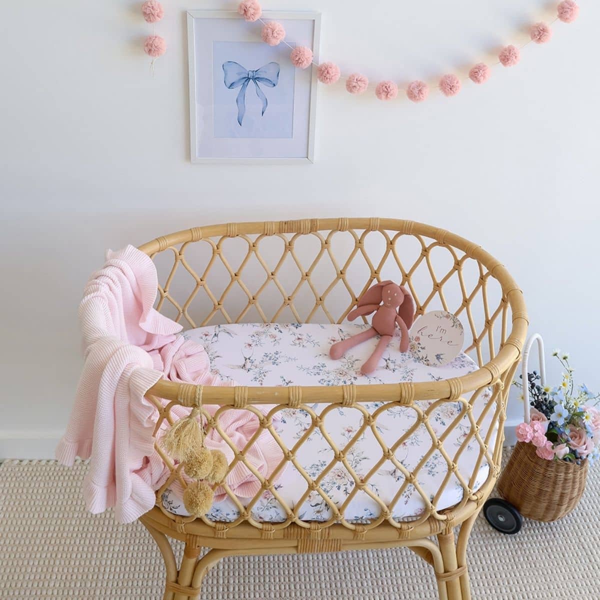 Snuggle Hunny Fitted Bassinet Sheet and Change Pad Cover - Sweet Swallows