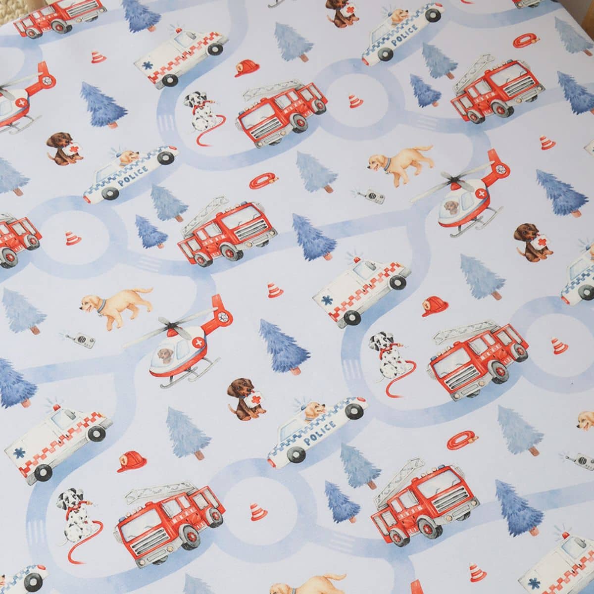 Snuggle Hunny Fitted Bassinet Sheet and Change Pad Cover - To the Rescue