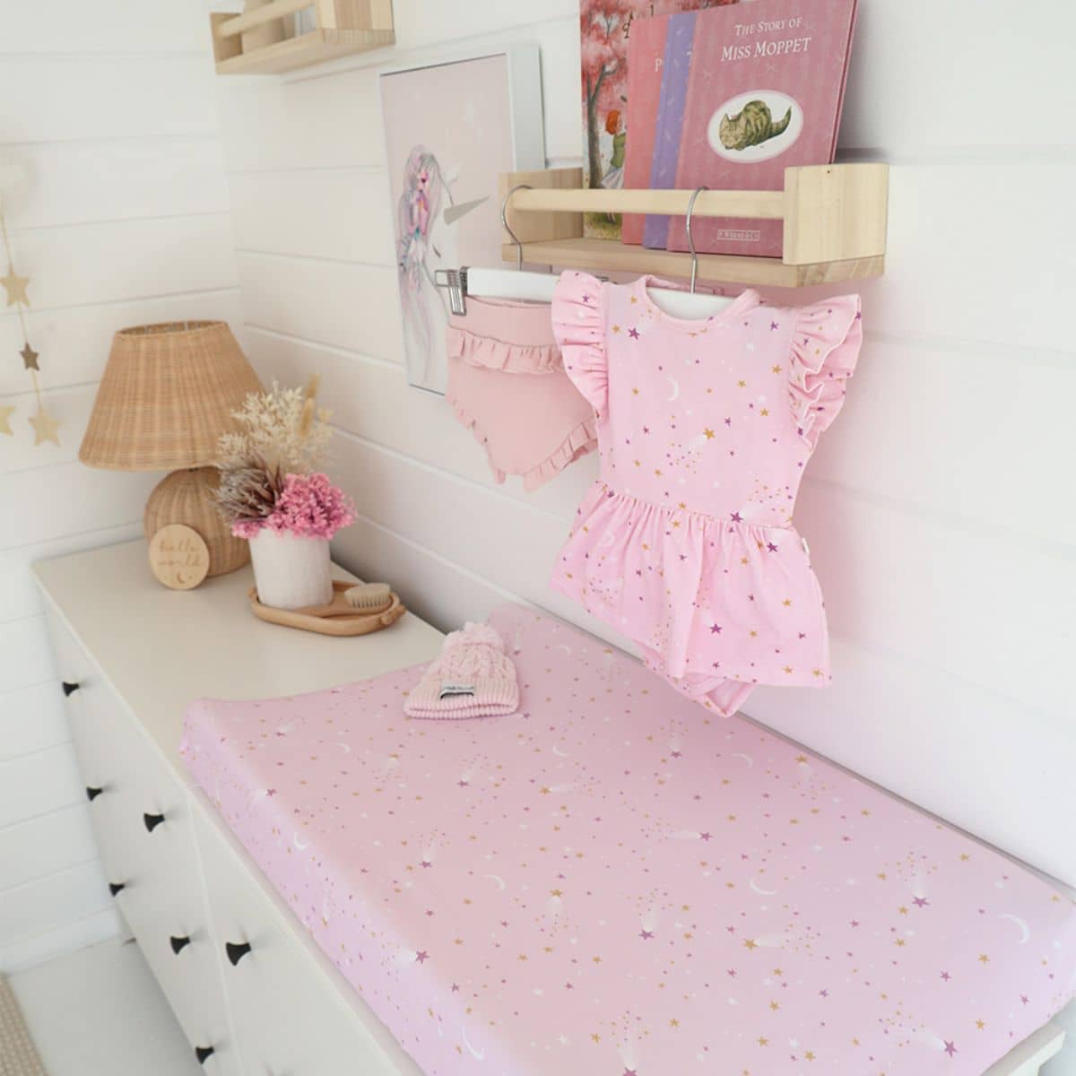 Snuggle Hunny Fitted Bassinet Sheet and Change Pad Cover - Twinkle