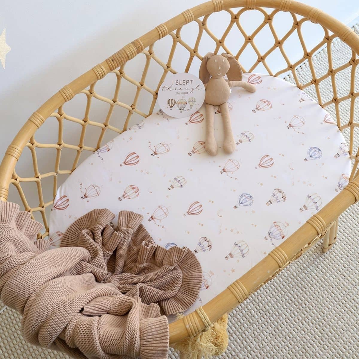 Snuggle Hunny Fitted Bassinet Sheet and Change Pad Cover - Up & Away